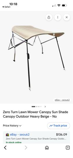 Zero Turn Lawn Mower Canopy Sun Shade