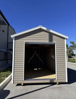 10x18 Mountaineer Shed (Khaki/ White/ Galvalume)