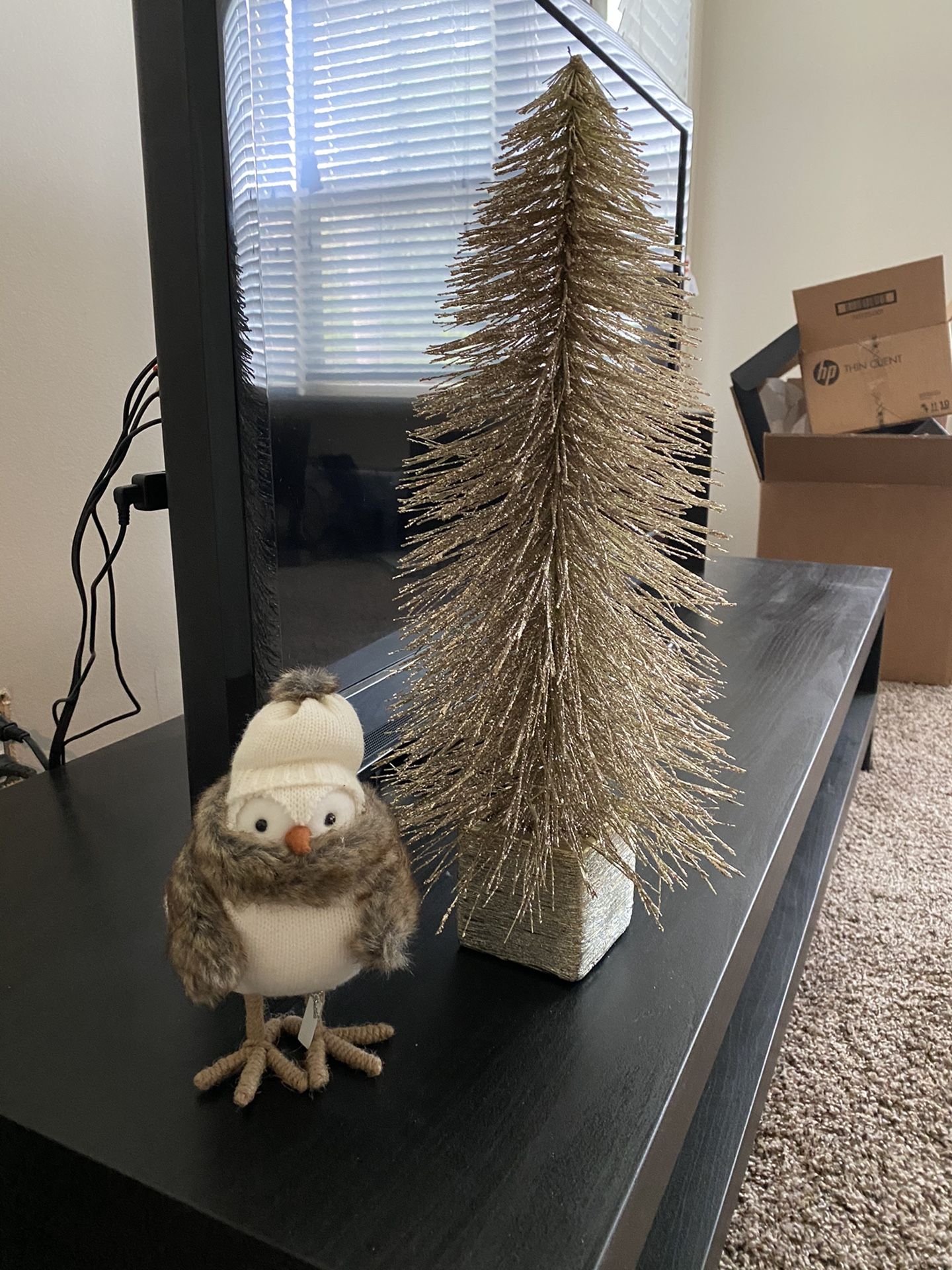 Christmas Decorations (mini Christmas tree & snow owl)