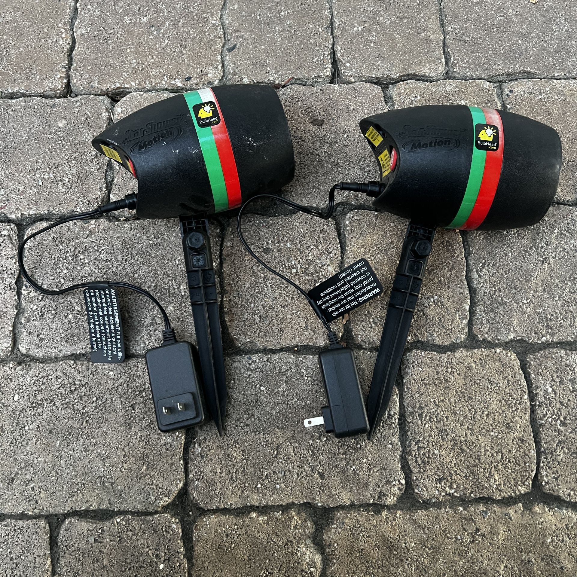 Red & Green Spots Yard Lights Christmas Decor- $20 Each