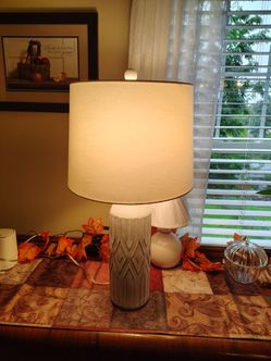 Ceramic Table Lamp with Drum Shade