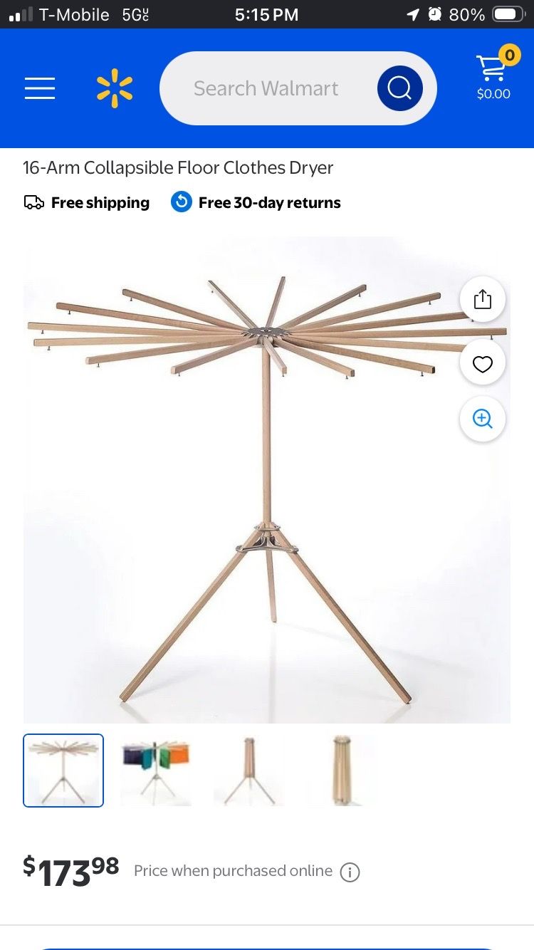 16 arm collapsible indoor drying rack