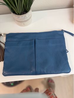 Roots, cobalt blue Crossbody leather handbag