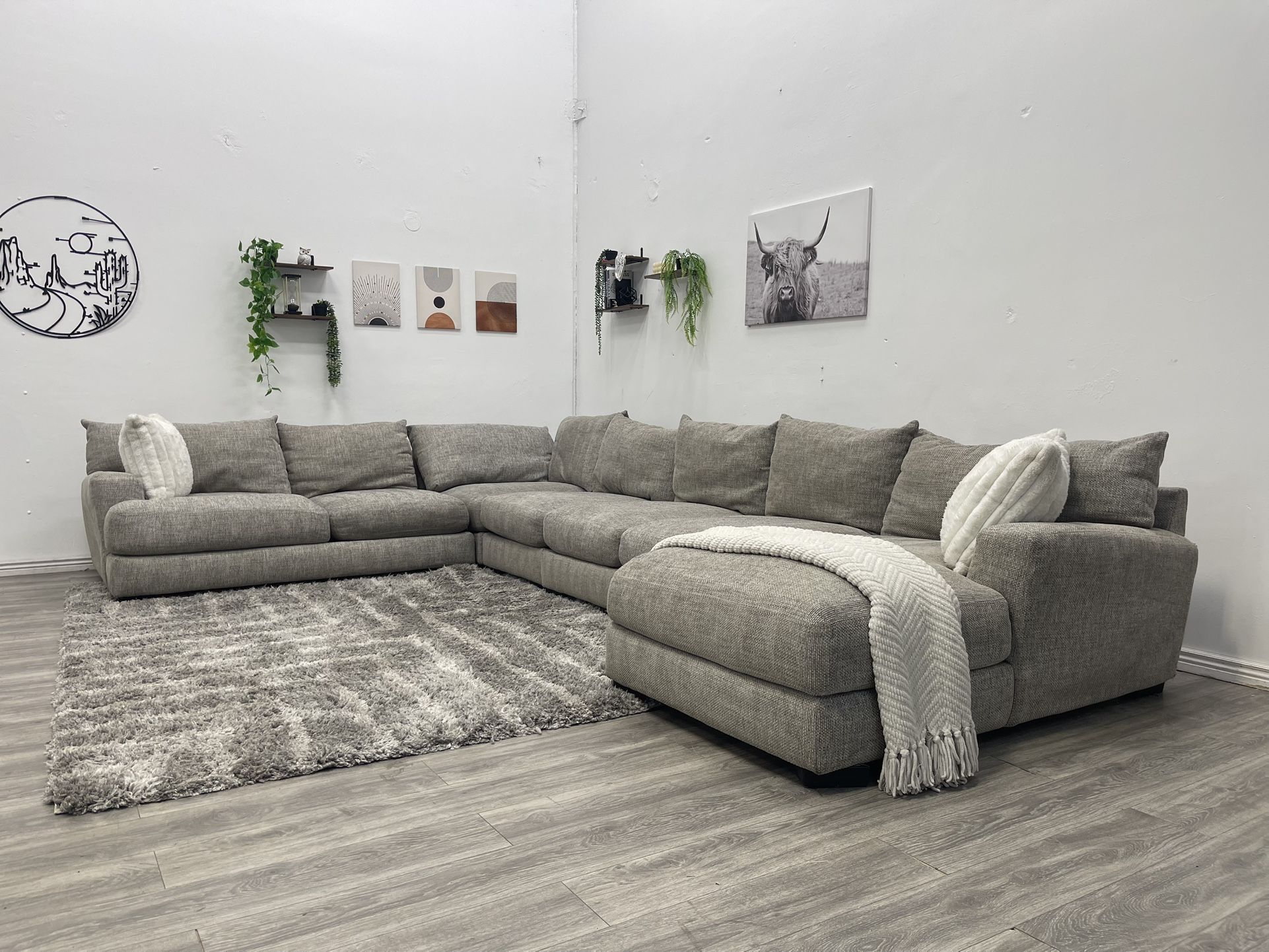 Giant Grey Sectional Couch - Free Delivery