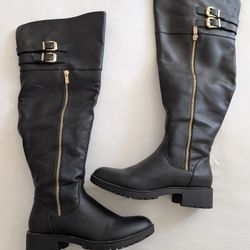 Leather Knee-high boots