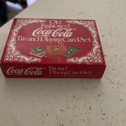 Coca-Cola Tin And Laying Card Set