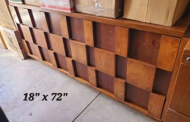 Wood Panel with Geometric Block Design 18" x 72"