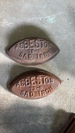 2 Asbesto sad irons - antique primitive