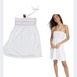 Wild Fable NWT Terry Cloth Smock Dress Sz S Women’s White & Rainbow