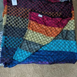 Gucci Metallic Rainbow GG Jacquard Shawl
