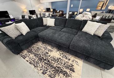 Ashley furniture midnight madness black soft luxury sectional couch