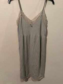Striped Lace Trim Slip Sleep Dress