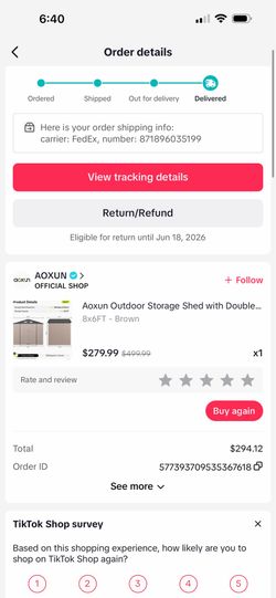 Aoxun 8 x 6 outdoor shed