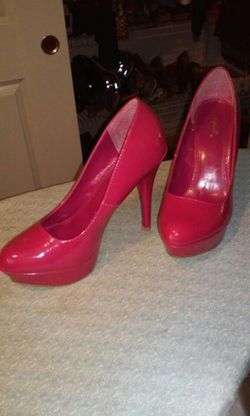 Hot pink high heels