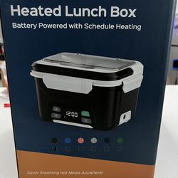 Heated Lunch Box Battery Powered/Cordless Heatable Lunchbox for Adults, 1.3L