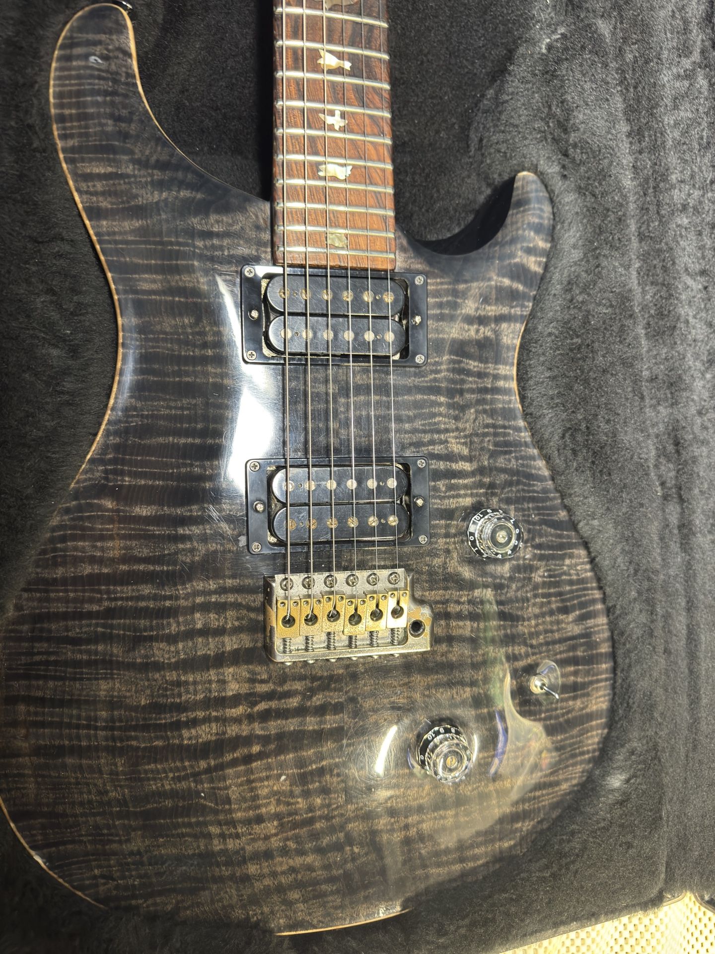 1991 PRS Custom 24 Grey Black 10-Top Flame Maple, Mahogany, Brazilian Rosewood Fretboard