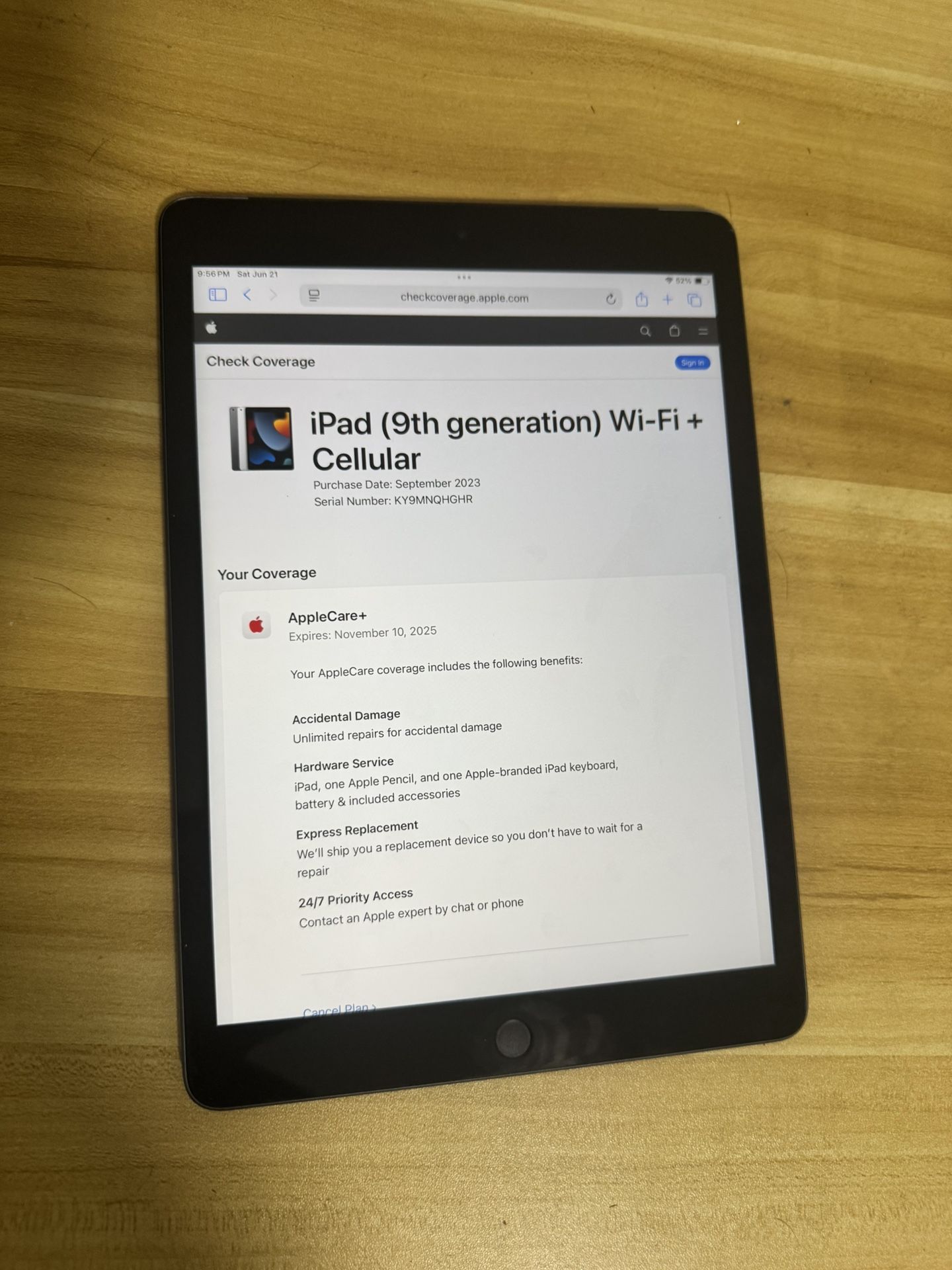 iPad 9 Cellular With AppleCare Plus