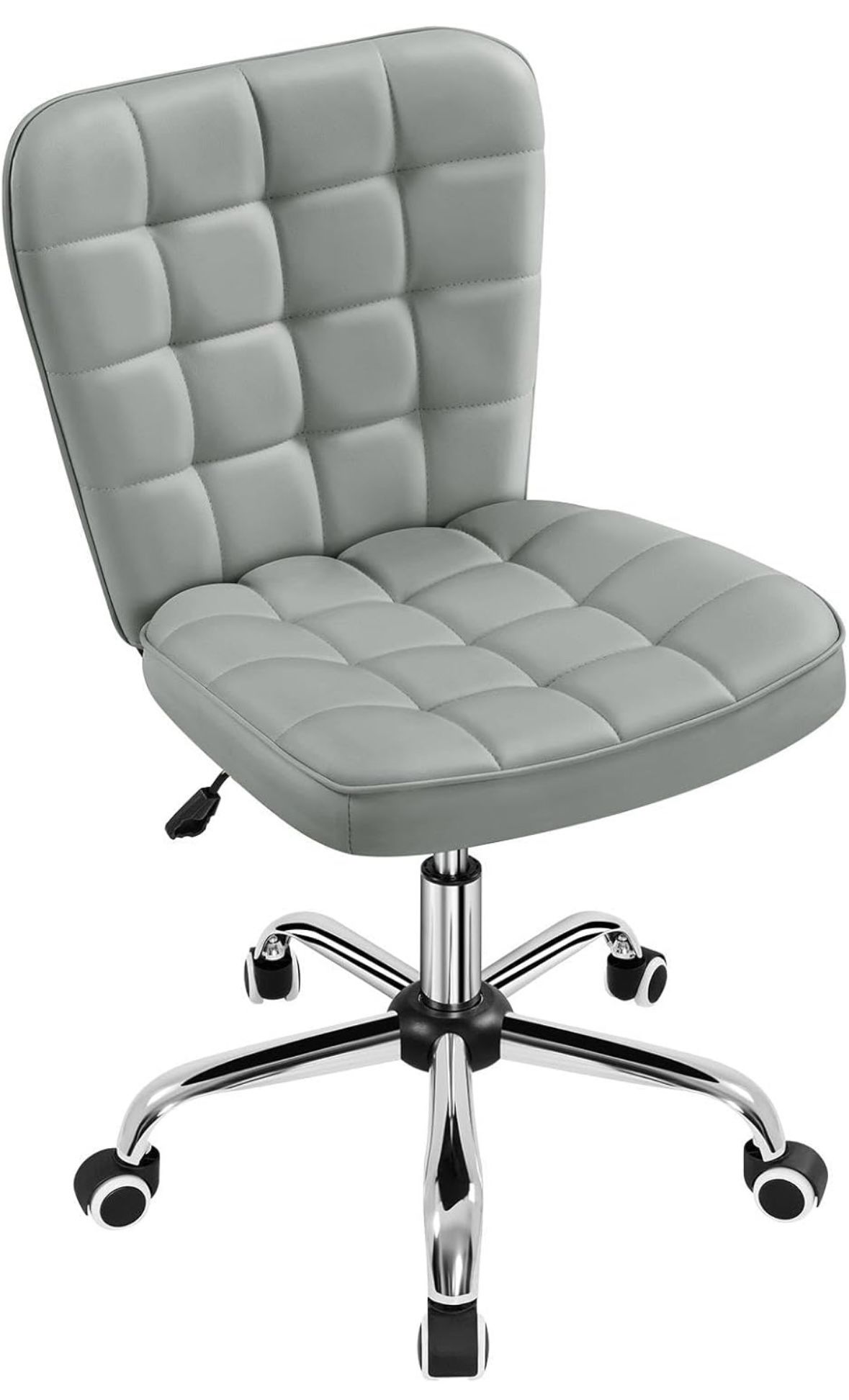 Brand New Modern Tufted Armless Desk Office Chair Faux Leather