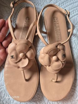 Chanel Camellia Flat Thong Sandals