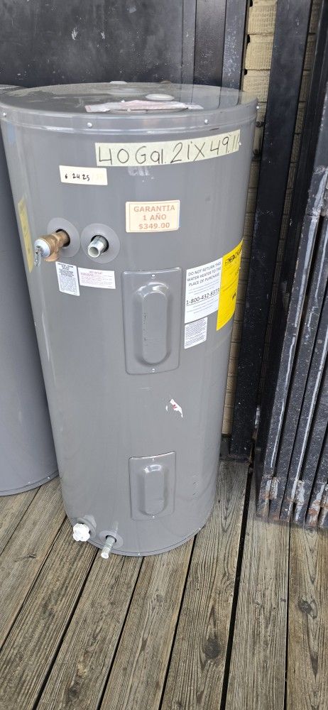 New Electric Water Heater 40 And 50 Gallons 1 Year Warranty Garantia Por Escrito