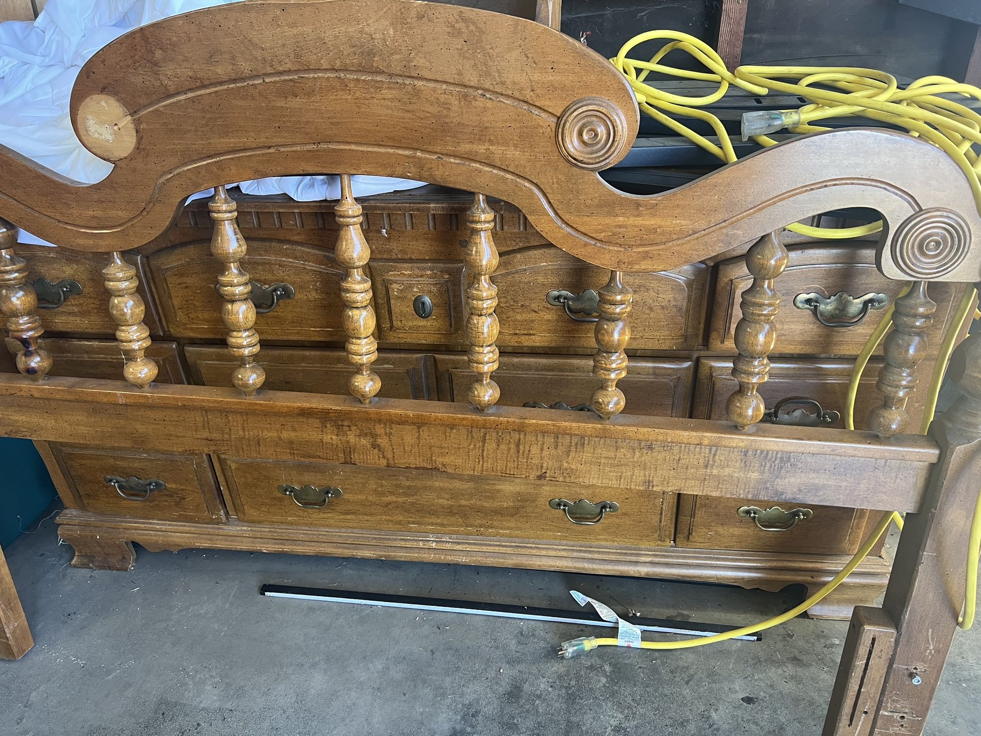 Headboard, Dresser, Mirror And Two Night Stands
