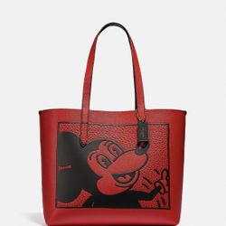 Coach Crossgrain Leather Disney Mickey Mouse X Keith Haring Highline Tote NWT