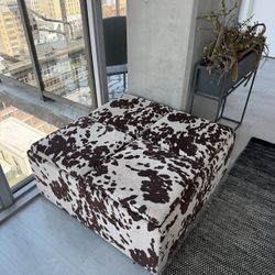 Cowhide Table With Storage 