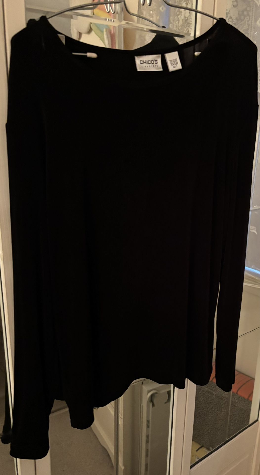 Black 2 Piece Sheer Shirt Set