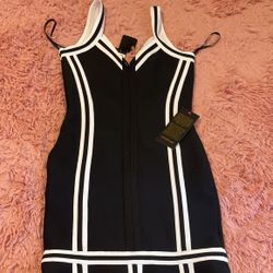 New Black And White Dress BEBE 