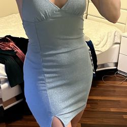 Party Cocktail Dress Baby Blue Size S-M