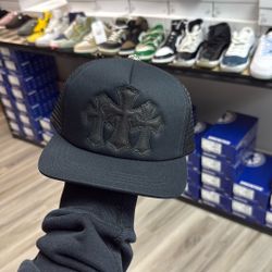 Chrome Hearts Cemetery Leather Patch Trucker Black