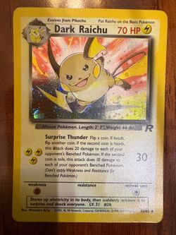 Pokemon Dark Raichu 83/82 Team Rocket Secret Rare Holo Rare Unlimited HP ⚡️