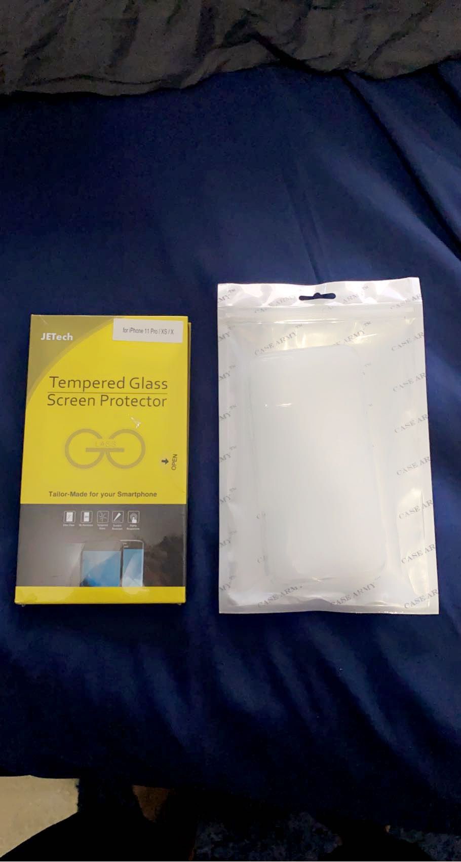 Clear Case Apple iPhone 11 Pro X /xs Tempered Glass