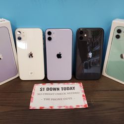 Apple IPhone 11 Unlocked For All Carriers - $1 Down Today - NO CREDIT Needed