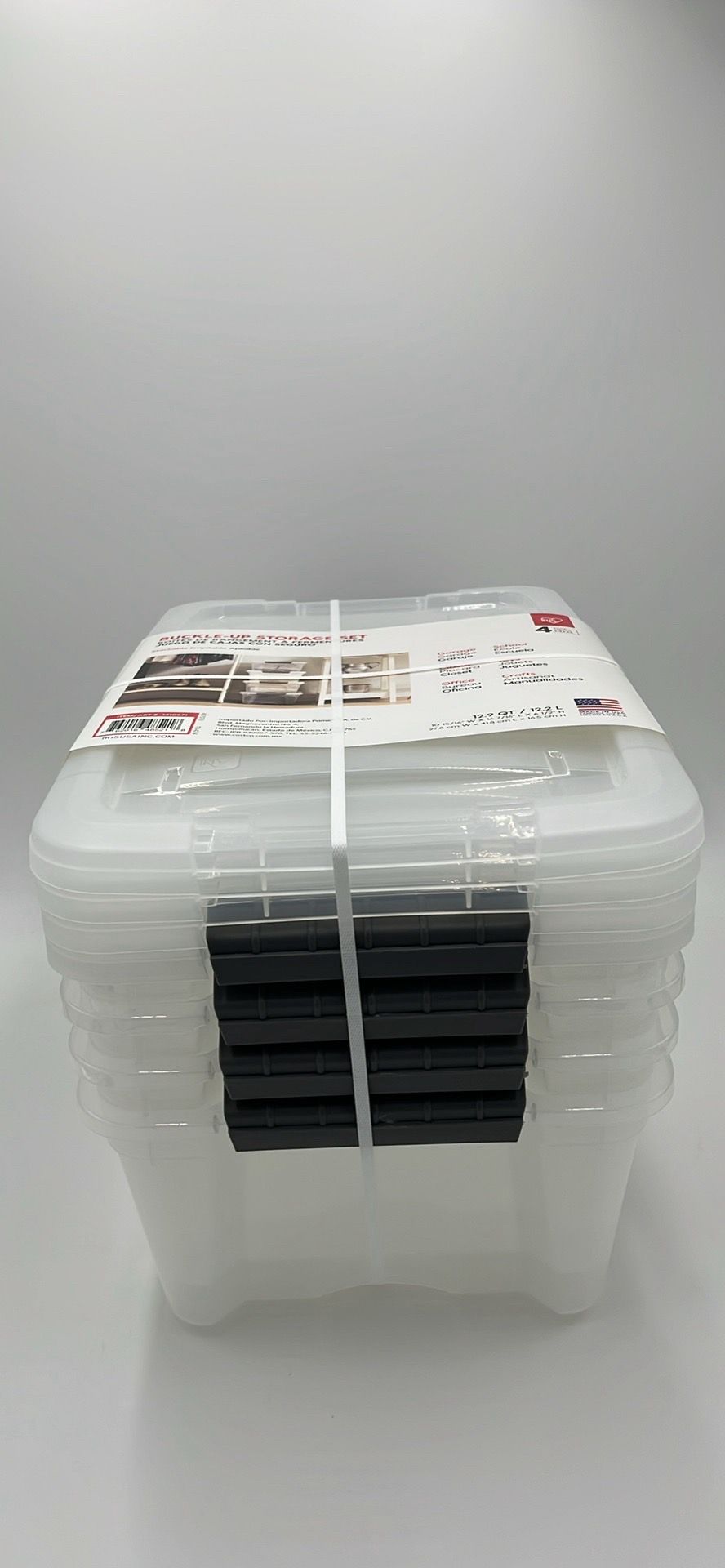 4 Brand new storage bins with lids