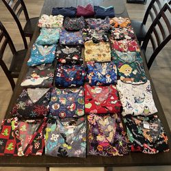 Lot of 27 Scrub Tops 2XL 2x (Disney, Scrubstar, Cassandra, Rudolph, Banyan Tree)