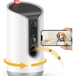 2K Pet Camera Treat Dispenser, 360°View Dog Camera with Phone App Retails $143