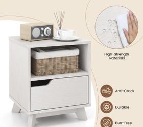 Nightstand with Storage, Sofa Side  Table with Shelf & Drawer, Modern End Table