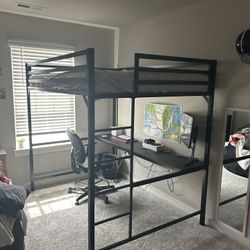 Full Size Bunk With Attached Desk