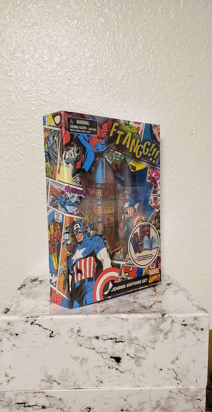 Superhero Avengers Birthday Journal Notebook Stickers Keepsake Box party favors School supplies Spiderman Captain America Iron Man Hulk Thor