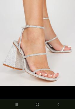 Silver Block Heels