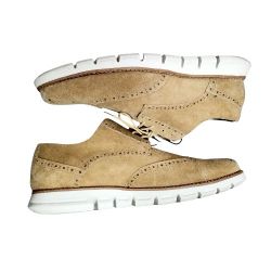 GM GOLAIMAN Men's Shoes Suede Closed Toe Lace-Up Yellow Shoes Size 12