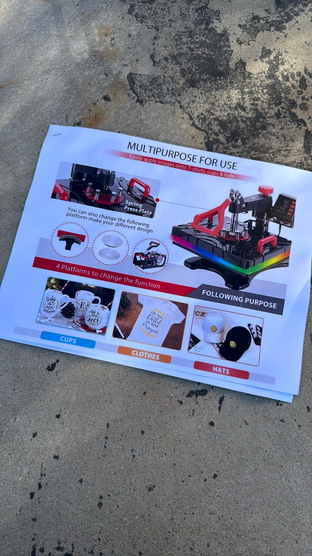 New In Box 5-1 Heat Press