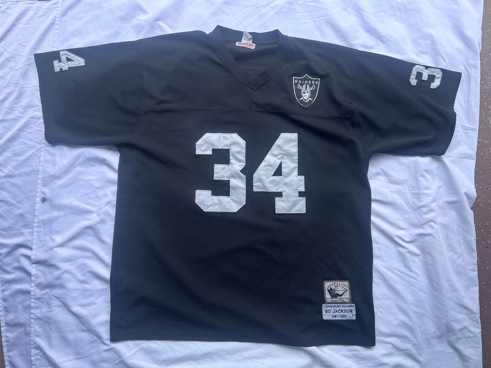 LA Raiders #34 Bo Jackson Mitchell & Ness Throwback Jersey Size 60