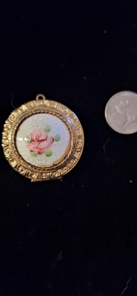 $8 Obo Gorgeous Hand Painted Vintage Locket "A" Perfect 4 Mother's Day