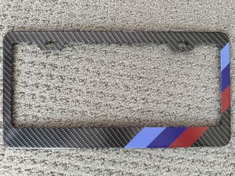 BMW Stainless Steel License Plate in Carbon Fiber Pattern 