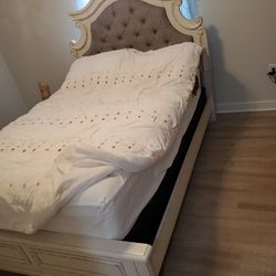 Full sized bed frame w boxspring.