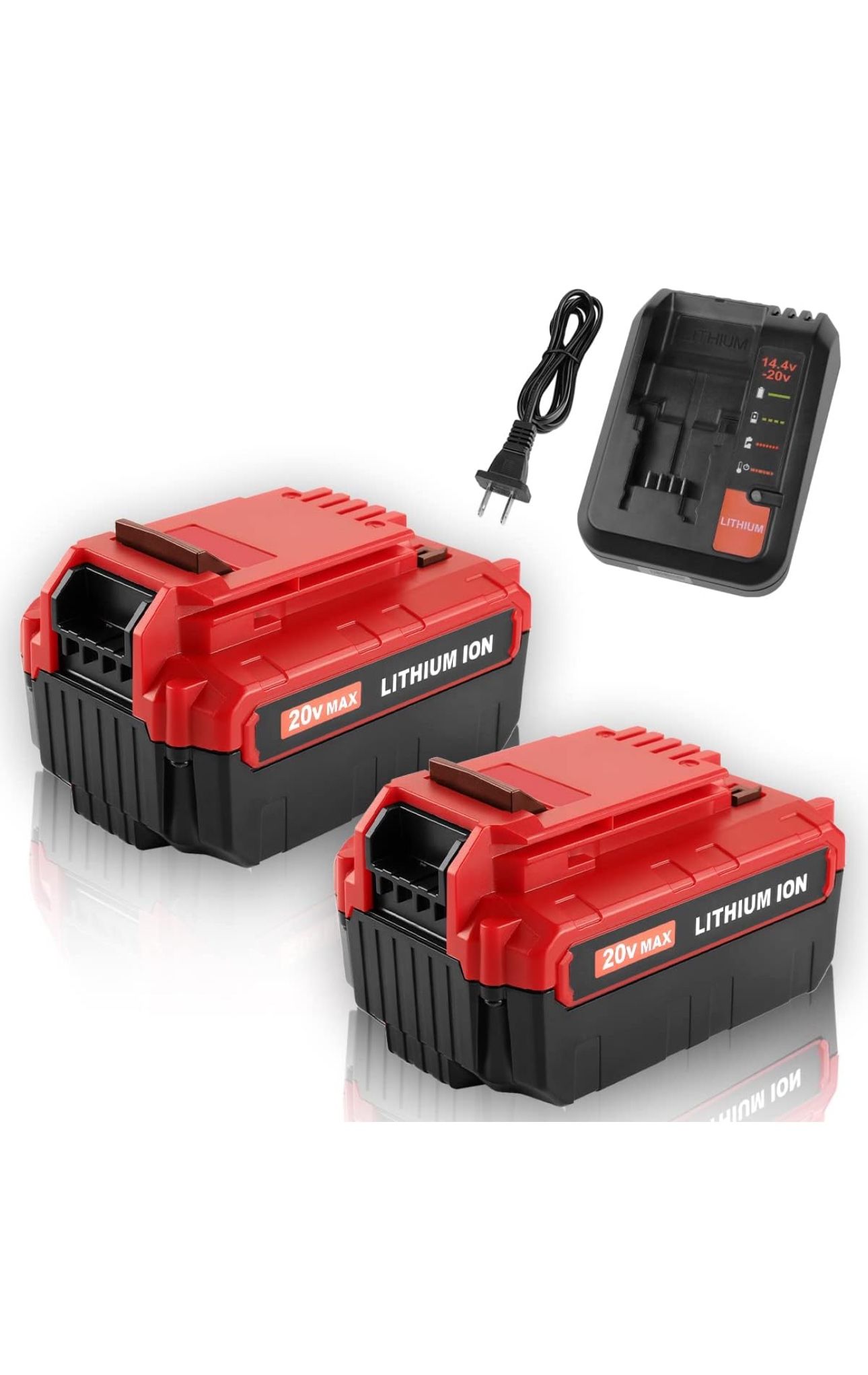 Energup 2Pack 20V 6.5A PCC685L Replacement Porter Cable 20V Lithium Battery for Porter Cable 20-Volt Power Tools PCC685LP PCC680L PCC681L PCC682L