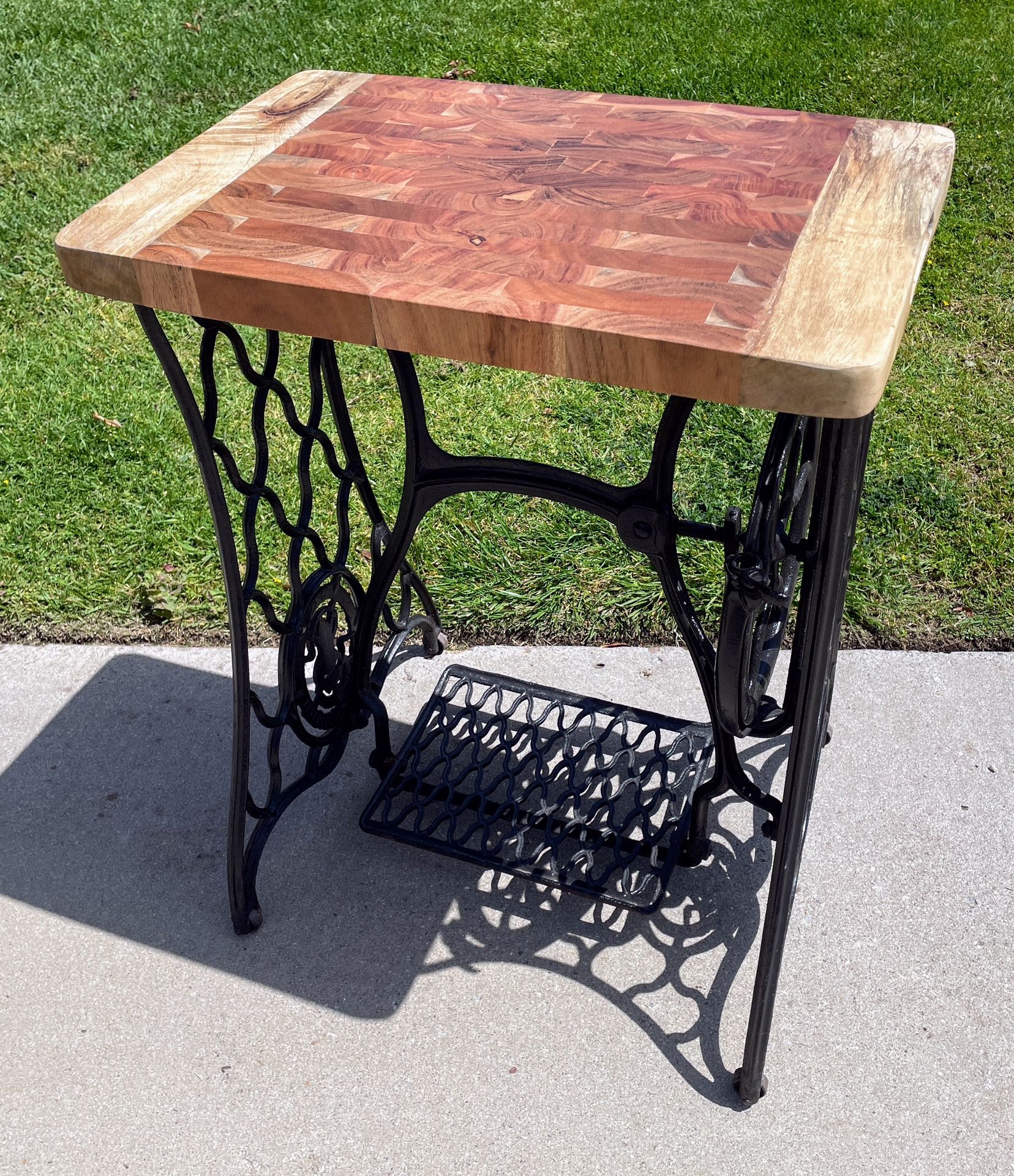 Treadle Base Side Table