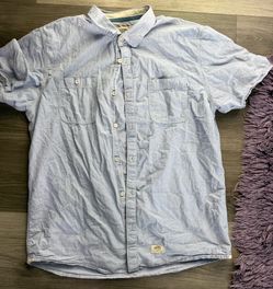Vans blue button up denim like shirt size large
